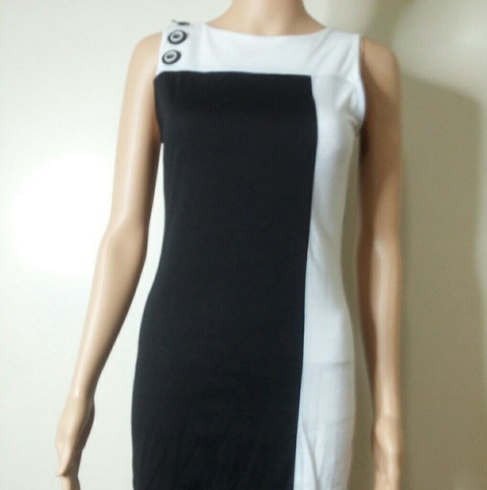 Strapless color block dress